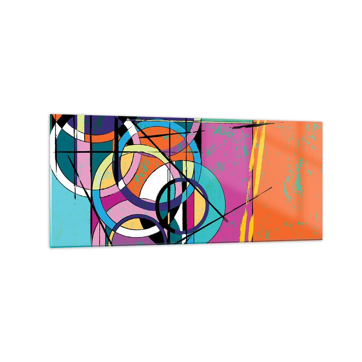 Obraz na skle - Kruh za kruhem - 120x50 cm