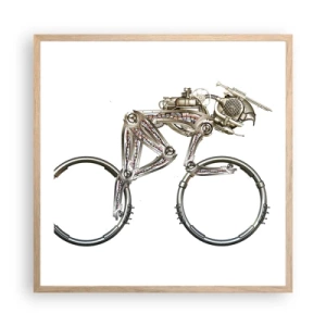 Plakát v rámu světlý dub - Úžasný stroj - 60x60 cm