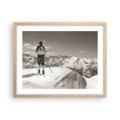 Plakát v rámu světlý dub - Stejné hory - 50x40 cm