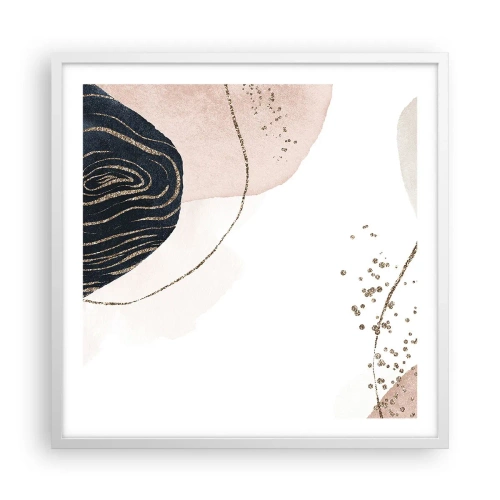 Plakát v bílém rámu - Vše plyne - 60x60 cm