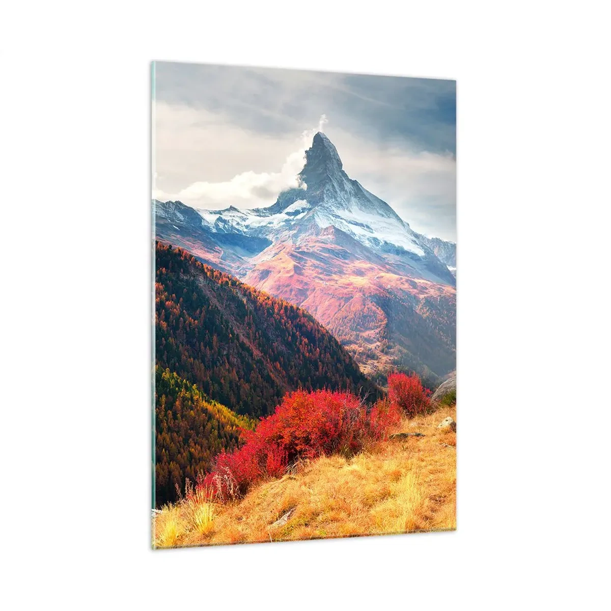 Obraz na skle - Alpský podzim - 50x70 cm