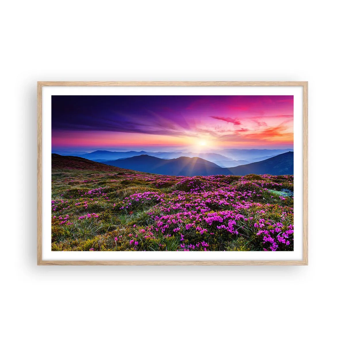 Plakát v rámu světlý dub - Zavoněly svěží pupeny bylinek z obilných polí - 91x61 cm