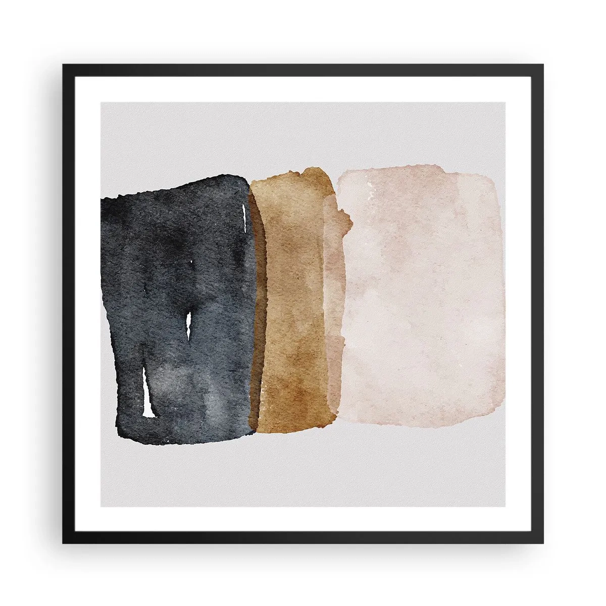 Plakát v černém rámu - Kompozice zemitých barev - 60x60 cm