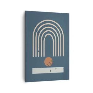 Obraz na plátně - Geometrie v námořnické modři - 70x100 cm