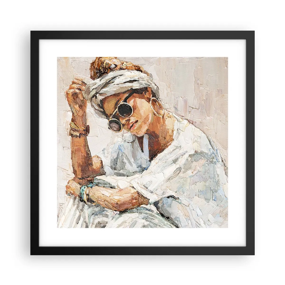 Plakát v černém rámu - Portrét v plném slunci - 40x40 cm