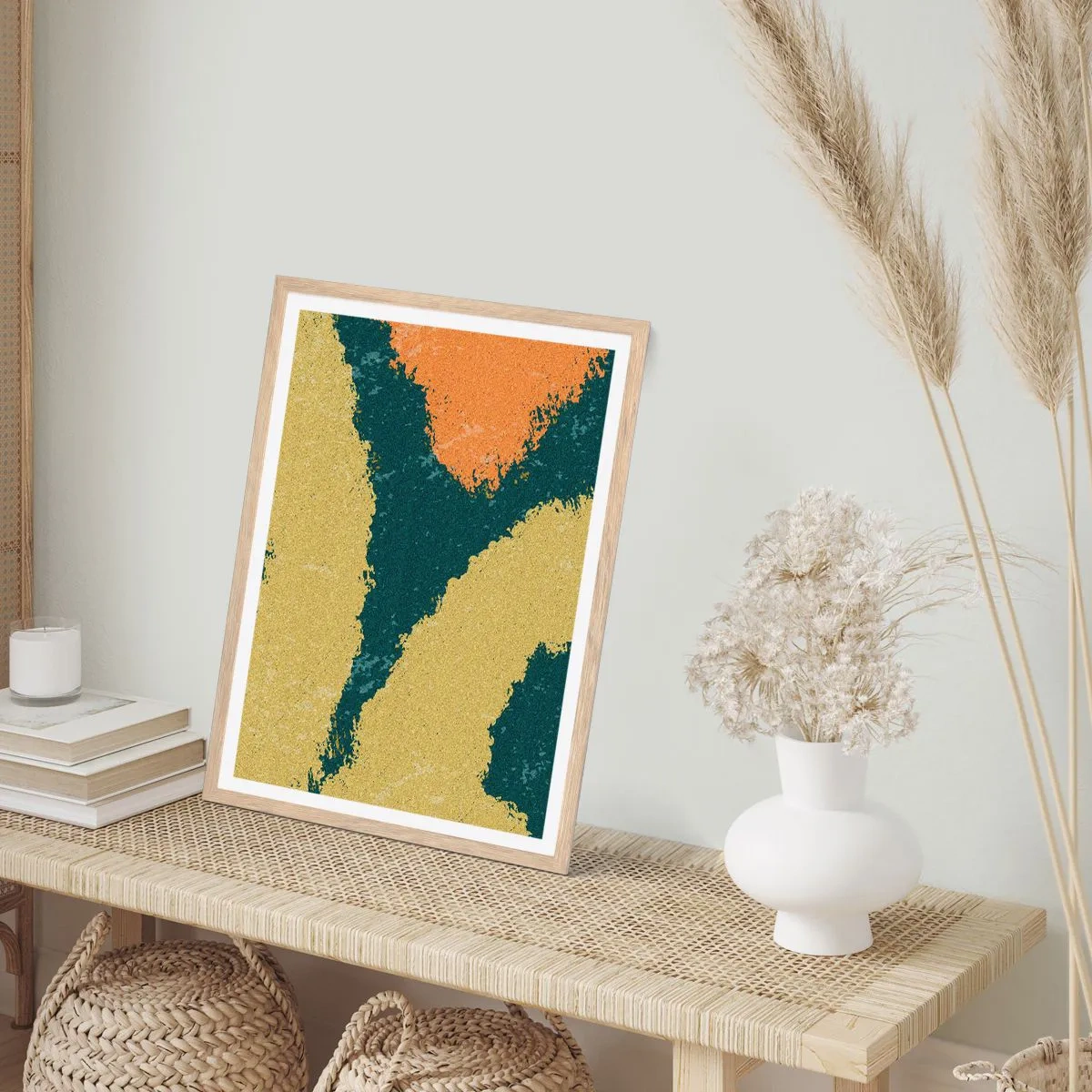 Plakát v rámu světlý dub - Abstrakce – zpomalený pohyb - 50x70 cm