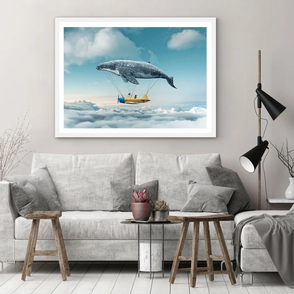 Plakát v bílém rámu - Proč ne? - 40x30 cm