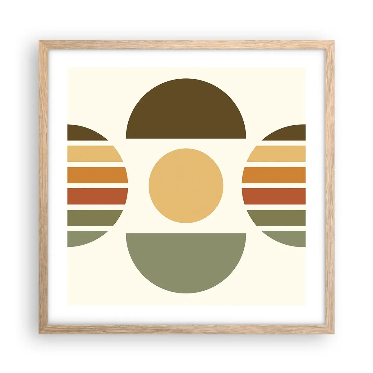 Plakát v rámu světlý dub - V barvách země - 50x50 cm