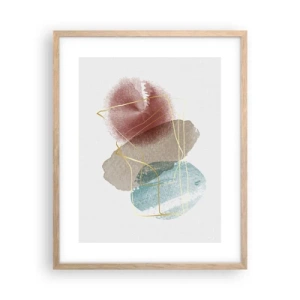 Plakát v rámu světlý dub - Korálky prostoru - 40x50 cm