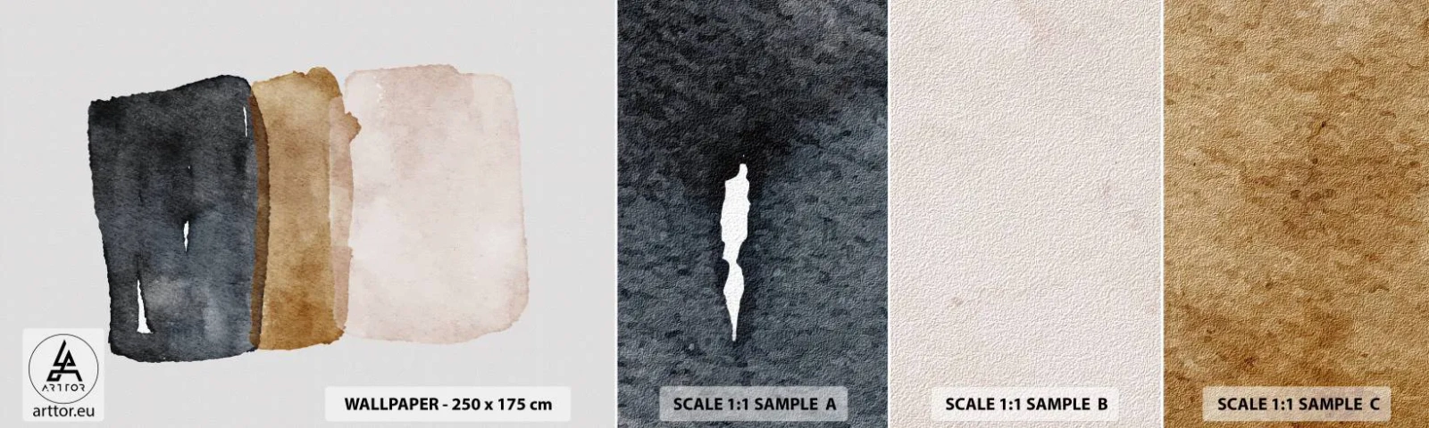 Vzor Fototapety Samolepicí Deluxe Sticker - Kompozice zemitých barev - Abstrakce, Kus, Minimalismus - 100x30 cm