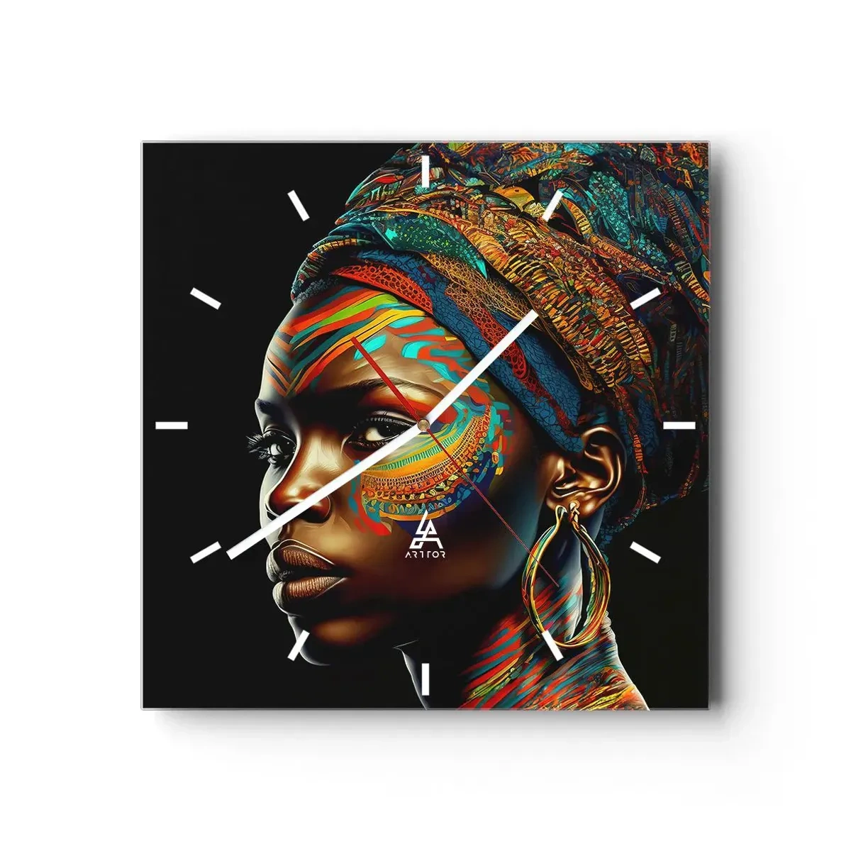 Nástěnné hodiny - Africká královna - 30x30 cm