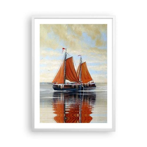 Plakát v bílém rámu - Pluj, námořníku… - 50x70 cm