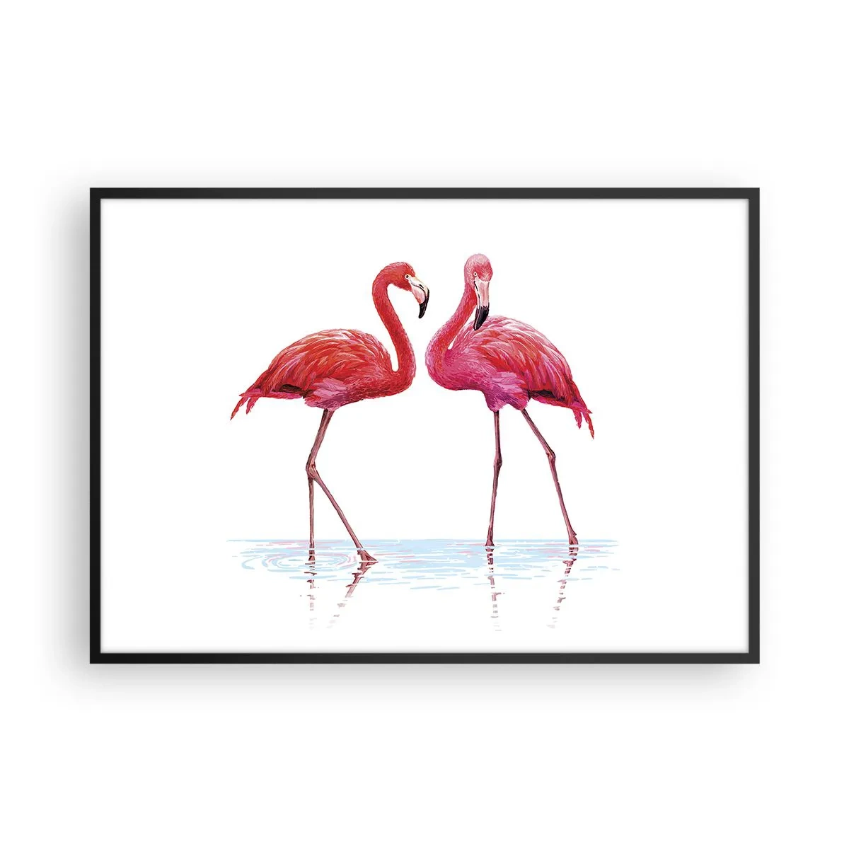Plakát v černém rámu - Růžové rendez-vous - 100x70 cm