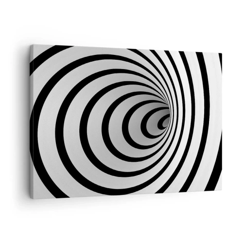 Obraz na plátně - Černobílá spirála vytvářející hypnotický efekt - 70x50cm - Taky nemůžete odolat? - Moderní nástěnná dekorace do obývacího pokoje a ložnice ARTTOR
