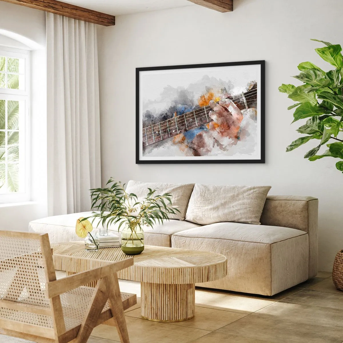 Plakát v černém rámu - Poezie mezi strunami - 100x70 cm