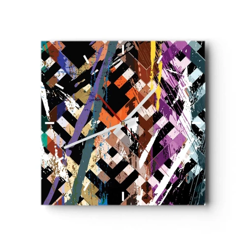 Nástěnné hodiny - Umocněné na druhou - 30x30 cm