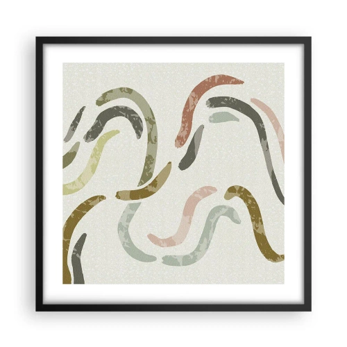 Plakát v černém rámu - Radostný tanec abstrakce - 50x50 cm