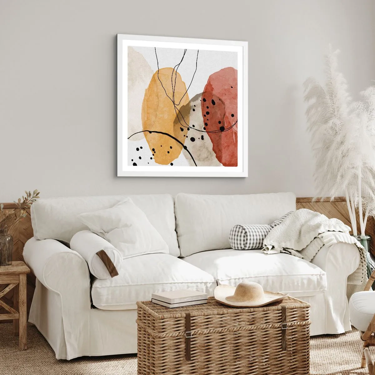 Plakát v bílém rámu - Jako lehký, průzračný vzduch - 60x60 cm