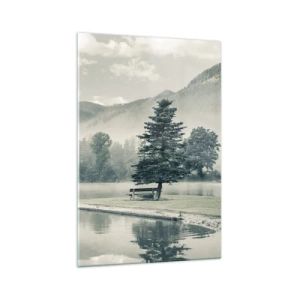 Obraz na skle - Jezero ještě spí - 70x100 cm