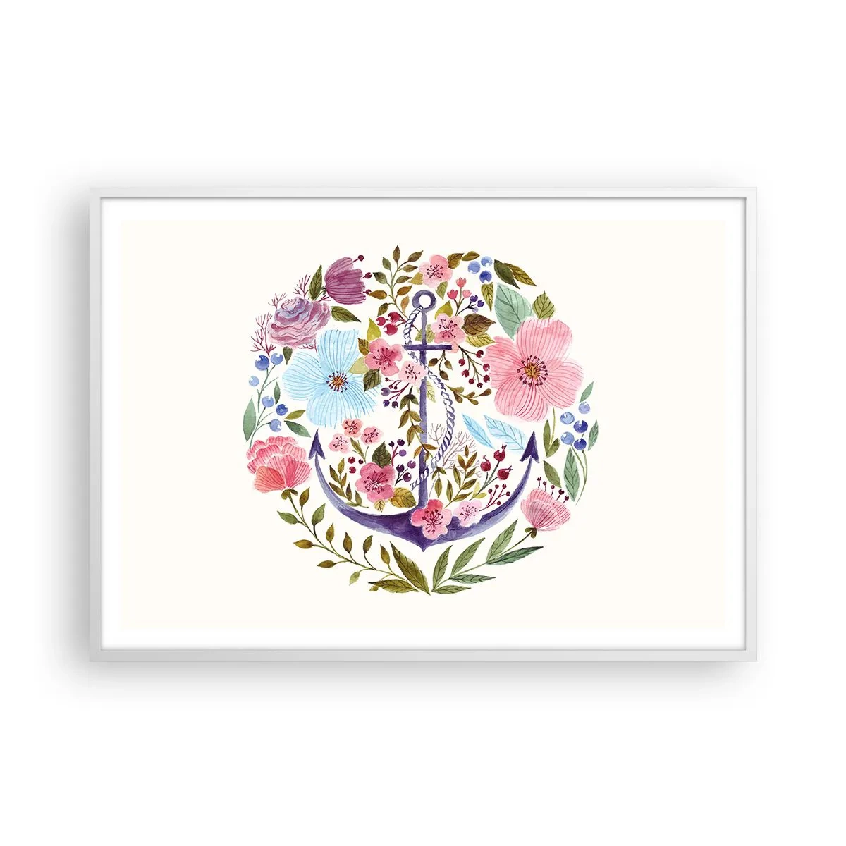 Plakát v bílém rámu - Námořníkův hezký sen - 100x70 cm