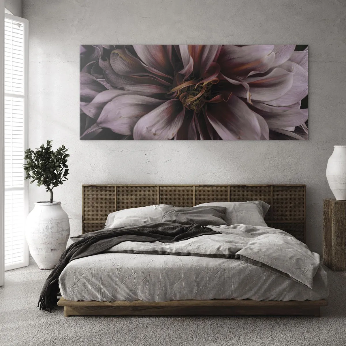 Obraz na skle - Květinové srdce - 100x40 cm