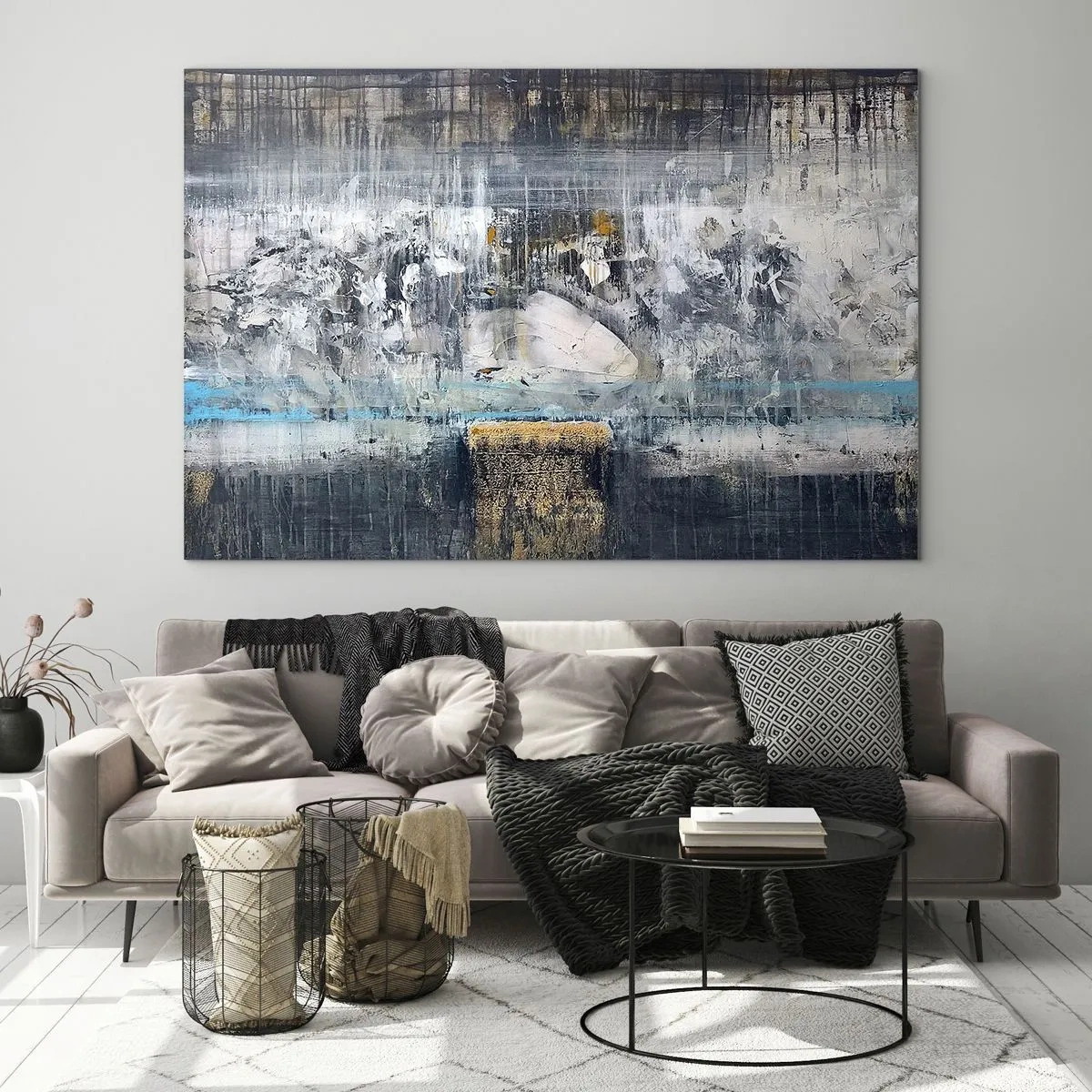Obraz na skle - Jako na ledě, tak i na hroudě - 100x70 cm