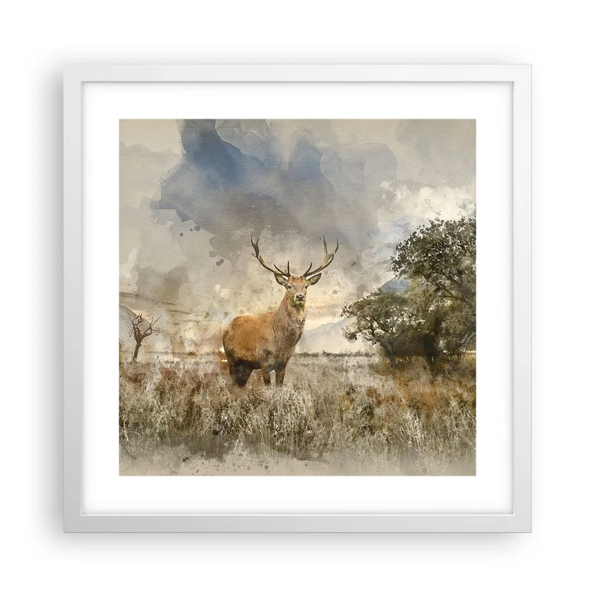 Plakát v bílém rámu - Důstojnost - síla - majestátnost - 40x40 cm