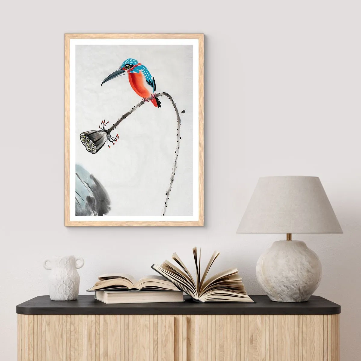 Plakát v rámu světlý dub - Život louky - 61x91 cm