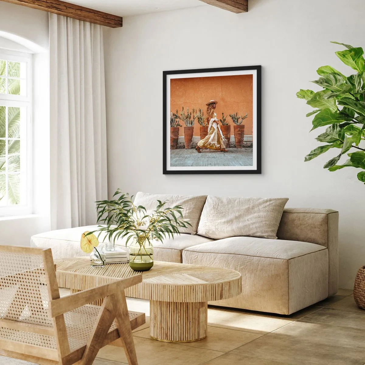 Plakát v černém rámu - V hippie stylu - 60x60 cm