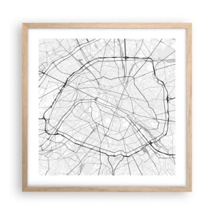 Plakát v rámu světlý dub - Květ Paříže - 50x50 cm
