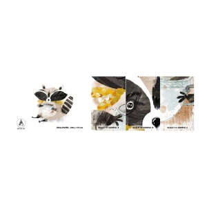 Vzor Fototapety Samolepicí Deluxe Sticker - Můj přítel mýval - Pro děti, Mýval, Grafika - 100x30 cm