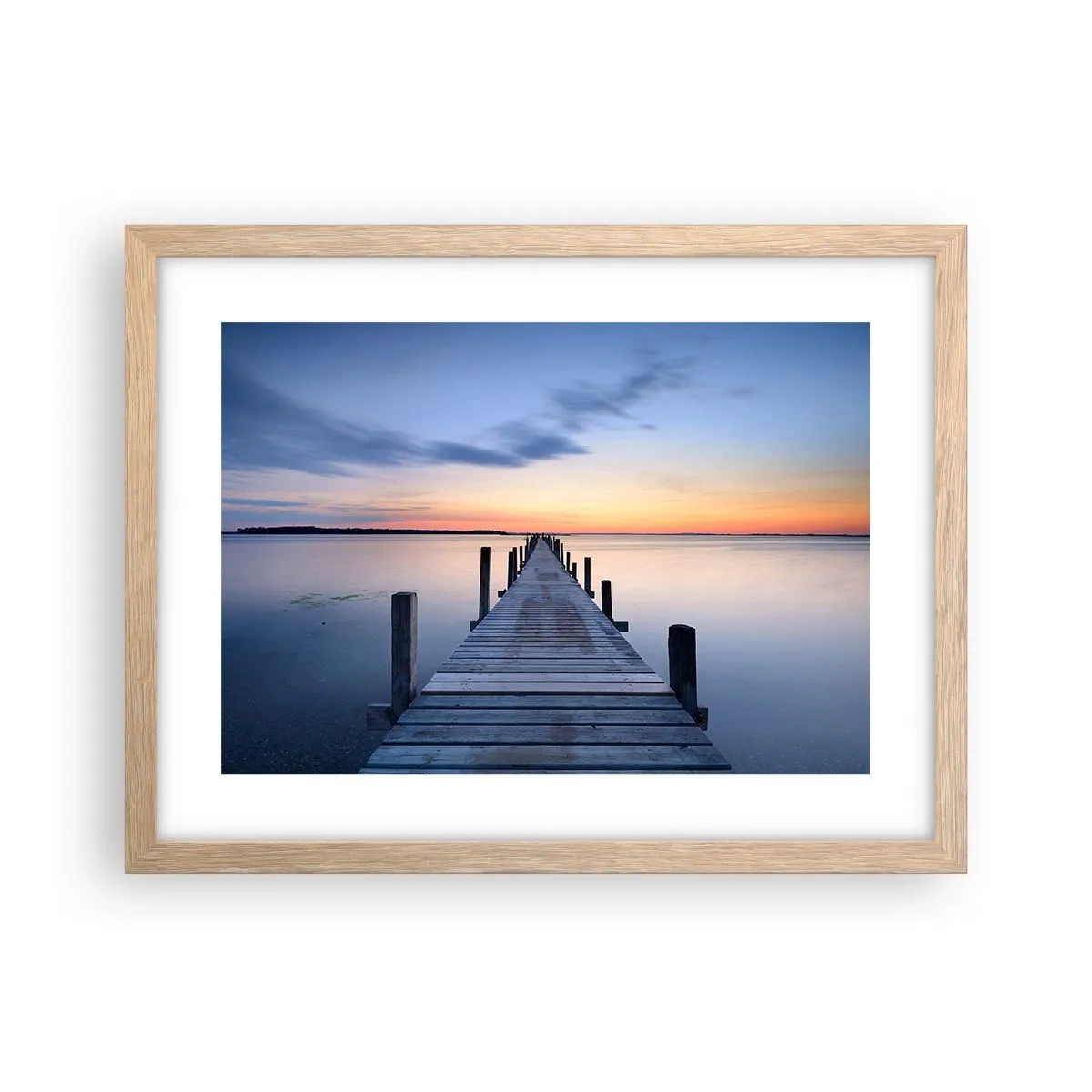 Plakát v rámu světlý dub - Klid příjemného soumraku - 40x30 cm