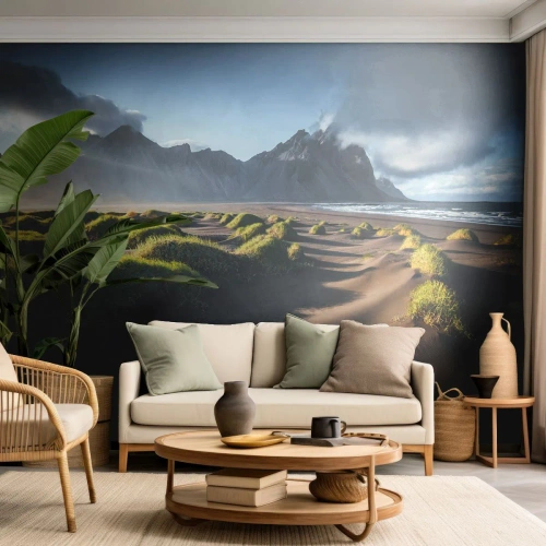 Fototapeta na míru Premium Sand - Harmonie živlů - Krajina, Island, hory