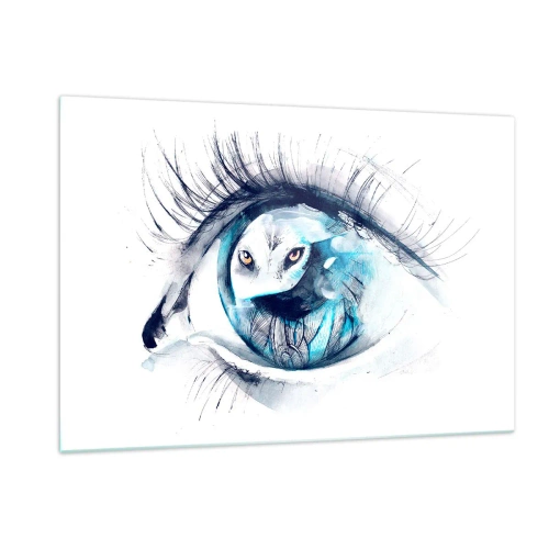 Obraz na skle - Z očí do očí s divočinou - 120x80 cm