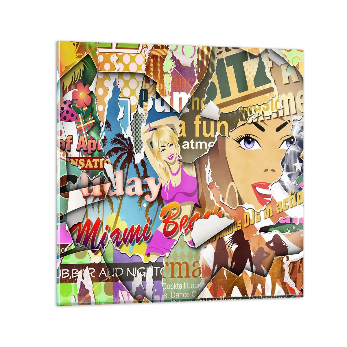 Obraz na skle - Prázdninové retrospektiva - 60x60 cm