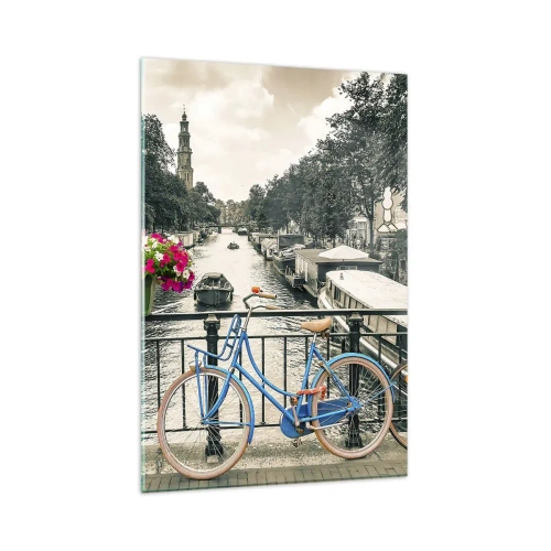 Obraz na skle - Barvy  amsterdamské ulice - 80x120 cm