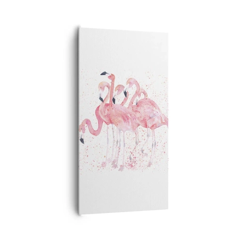 Obraz na plátně - Růžový ansámbl - 65x120 cm