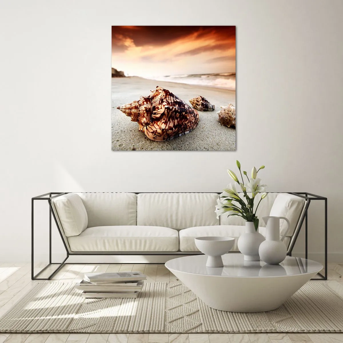 Obraz na skle - Vyvrženci vln - 40x40 cm