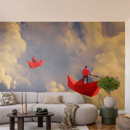 Fototapeta Premium Sand - Výprava snílků - Abstrakce, Fantazie, Origami - 400x280 cm