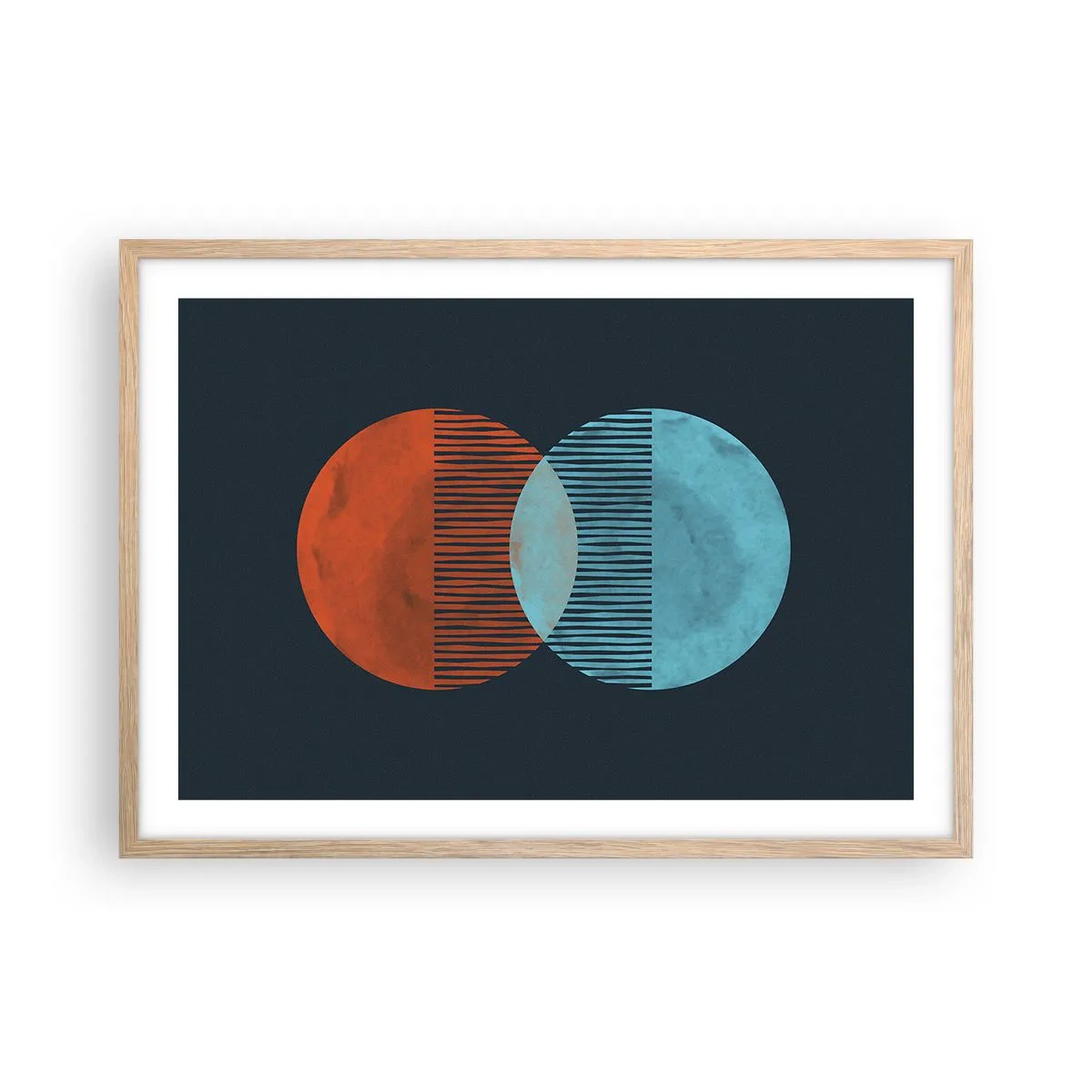 Plakát v rámu světlý dub - Astronomická fantazie - 70x50 cm