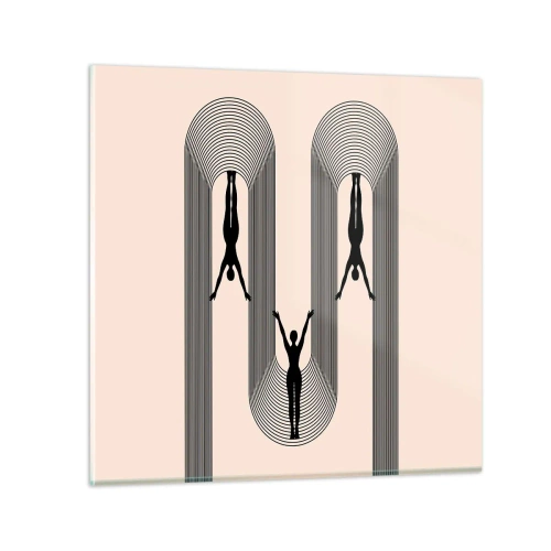 Obraz na skle - Vzhůru nohama - 70x70 cm