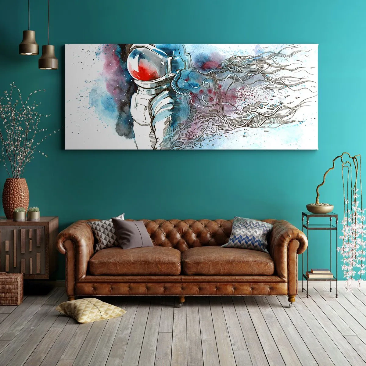 Obraz na plátně - Sám s vesmírem - 120x50 cm