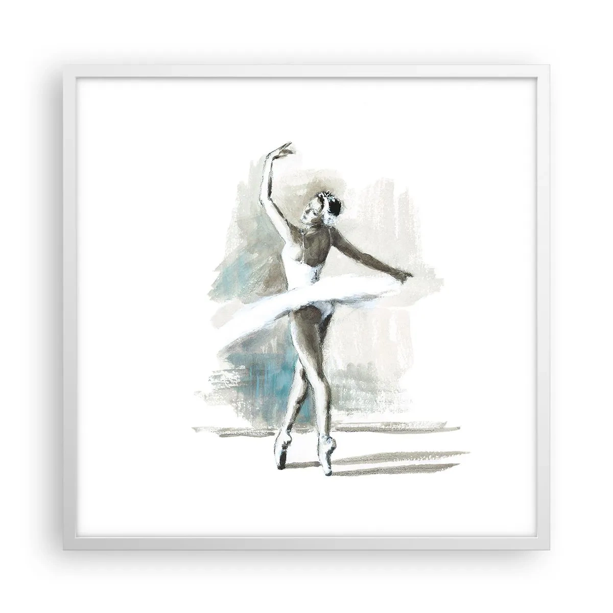 Plakát v bílém rámu - Zakletá do labutě - 60x60 cm