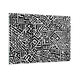 Obraz na skle - Předkolumbovská kompozice - 100x70 cm