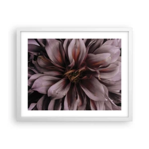 Plakát v bílém rámu - Květinové srdce - 50x40 cm