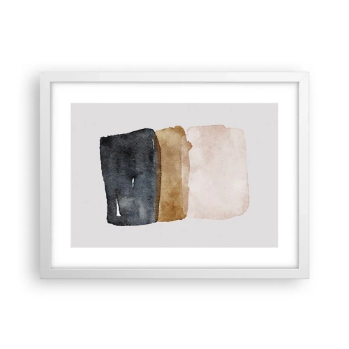 Plakát v bílém rámu - Kompozice zemitých barev - 40x30 cm