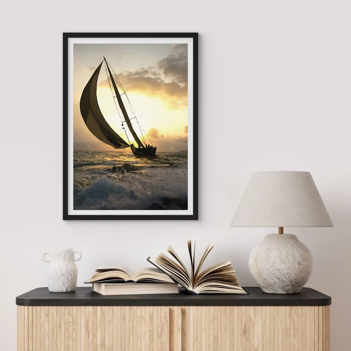 Plakát v černém rámu - S větrem a proti větru - 30x40 cm