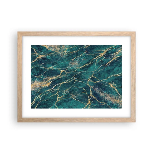 Plakát v rámu světlý dub - Zlatá žíla - 40x30 cm