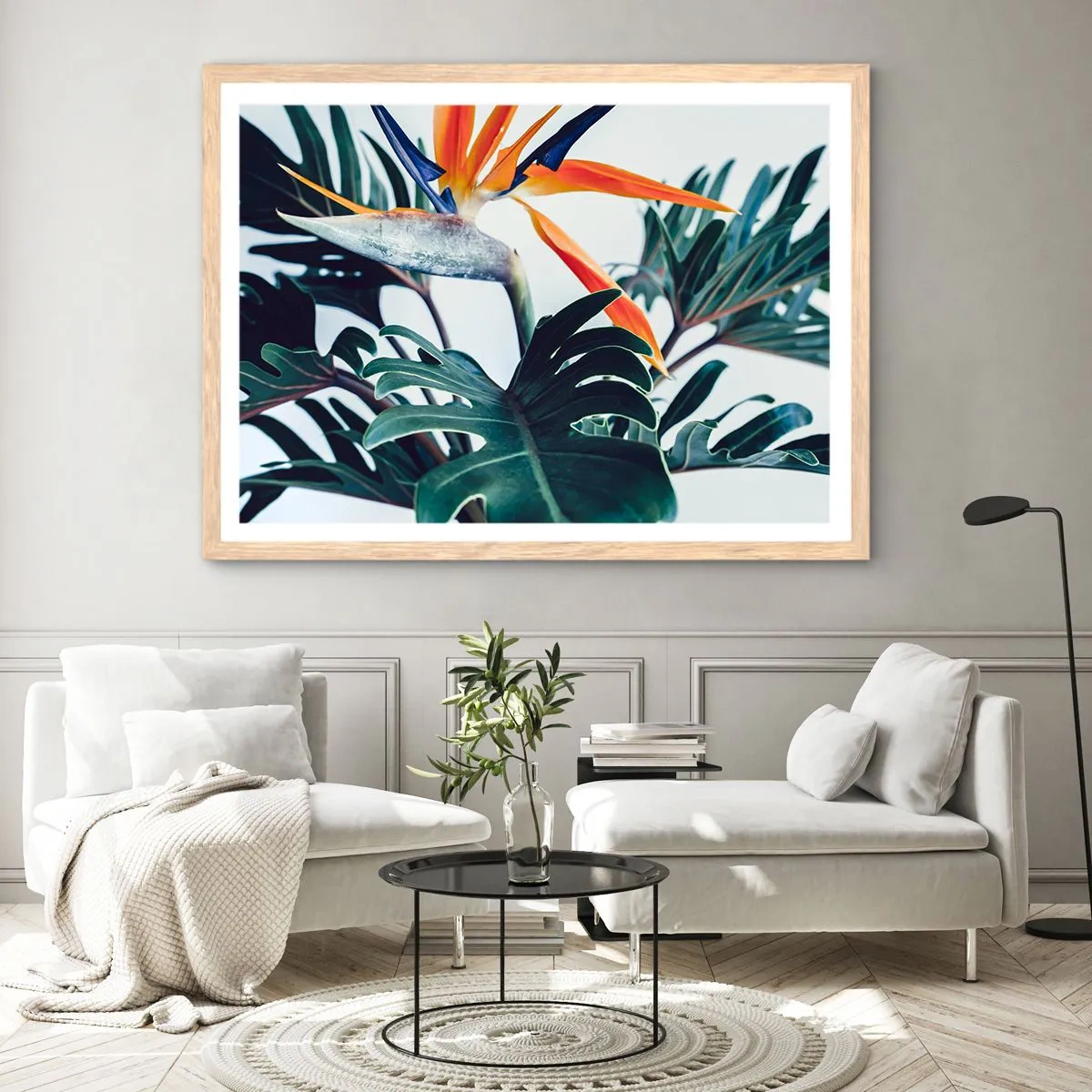 Plakát v rámu světlý dub - Ptákeř - 100x70 cm