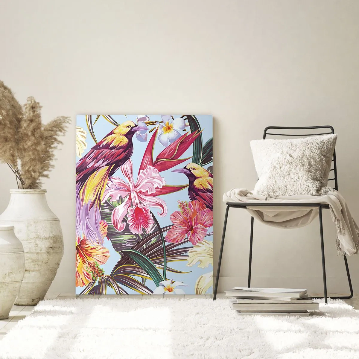 Obraz na skle - Plátky a pírka - 50x70 cm
